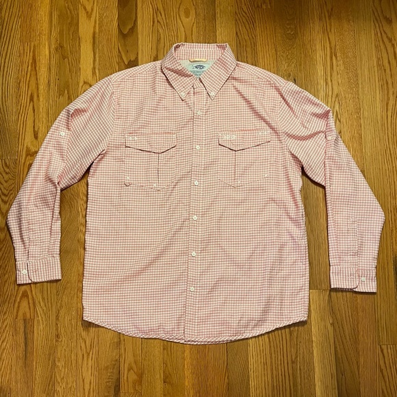 Aftco Aftech Mens Red Plaid Long Sleeve 